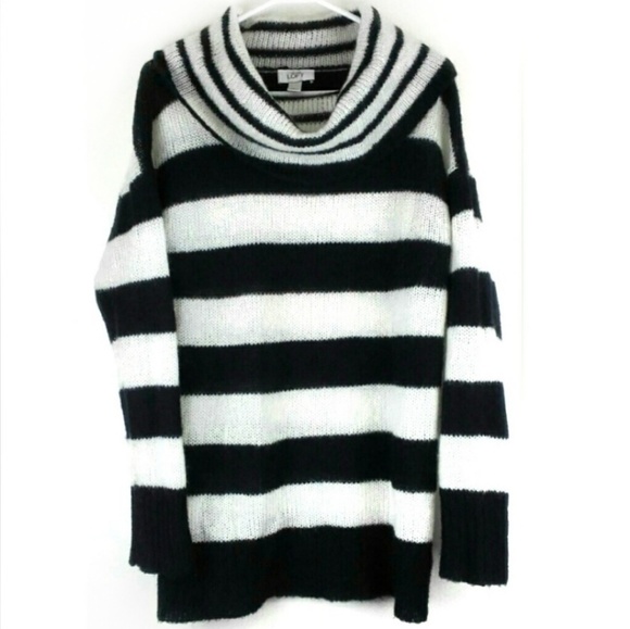 LOFT Sweaters - Ann Taylor Loft Cowl Neck Stripe Sweater Large